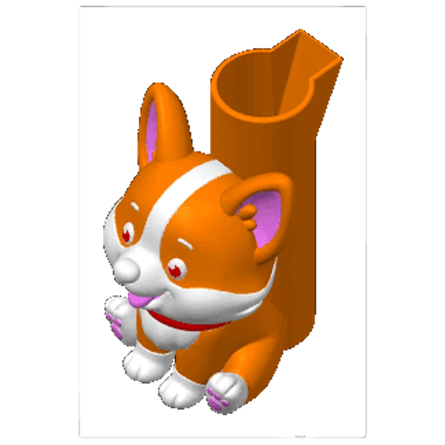 Turuncu Corgi Çakmak Kılıfı